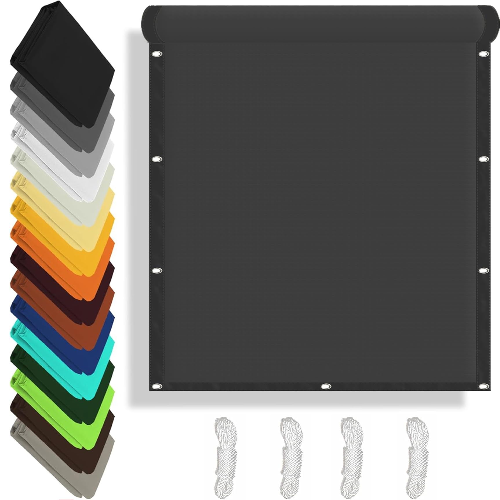 Voile d'ombrage rectangulaire gris foncé haute résistance 98% UV