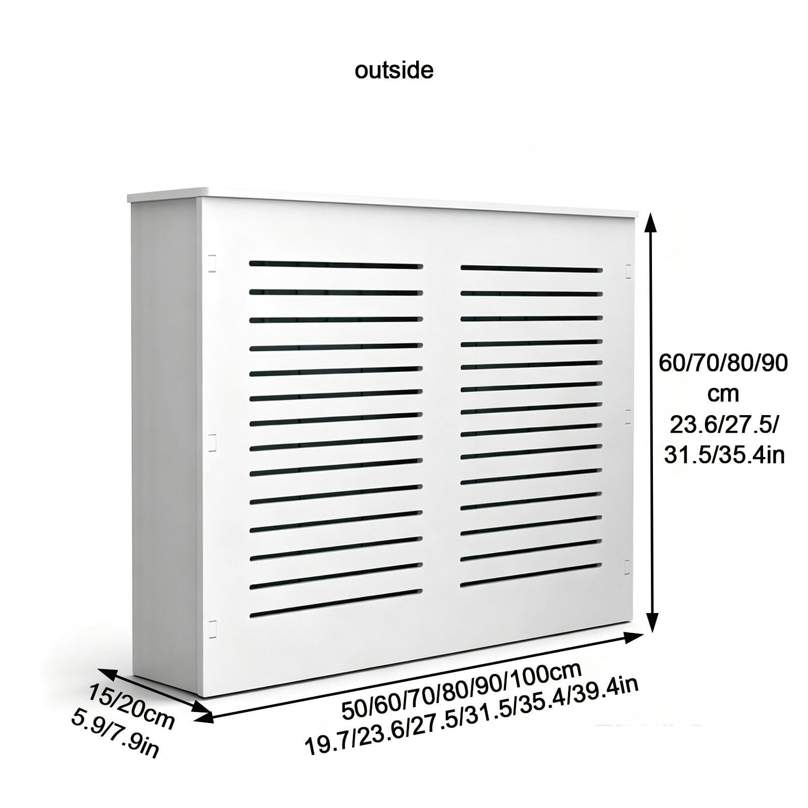 Copritermosifone MDF Moderno Decorativo con doghe e ripiano superiore