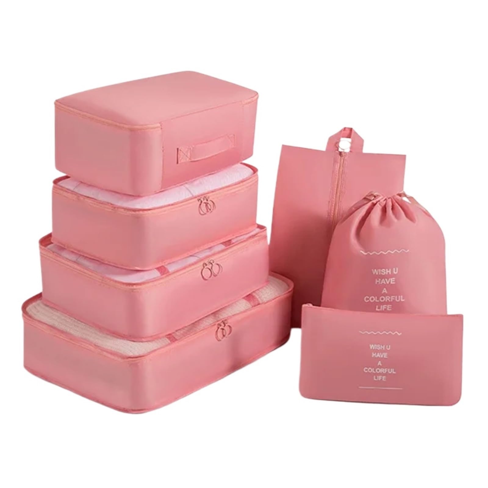 Set di cubi da viaggio per riporre oggetti, dormitori, per studenti, abbigliamento (B rosa)