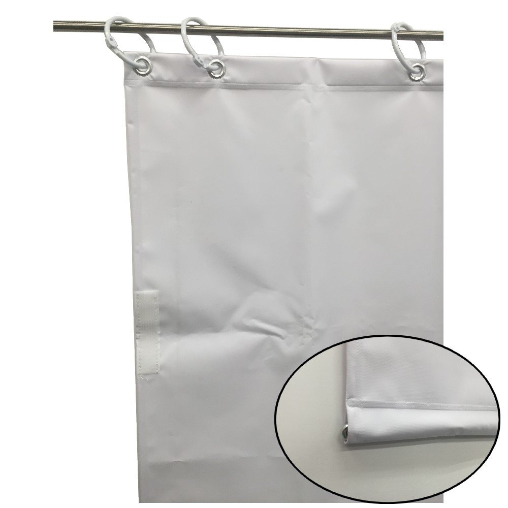 ユタカメイク オーダ簡易間仕切カラーターポリン ホワイト 裾チェイン