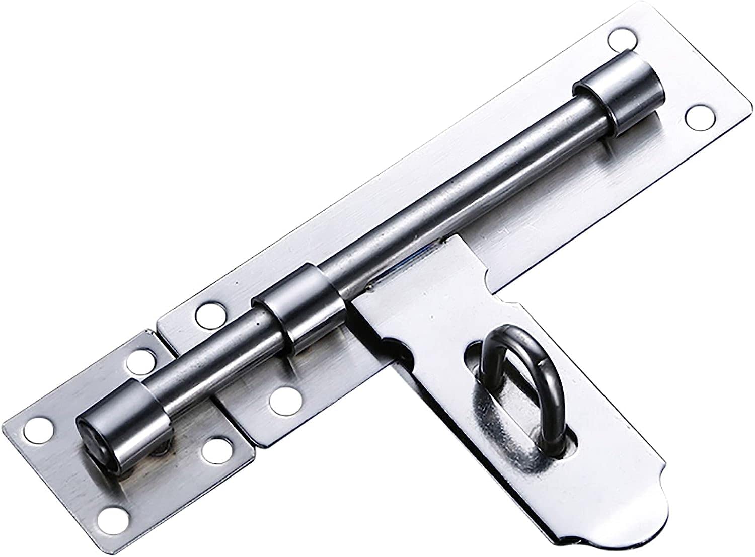 NVSFZGIYG Door Safety Chain, Latches Lock,Heavy-Duty Thickened Brushed Stainless Steel Latch, Slide with Padlock Hole, Barrel Bolt