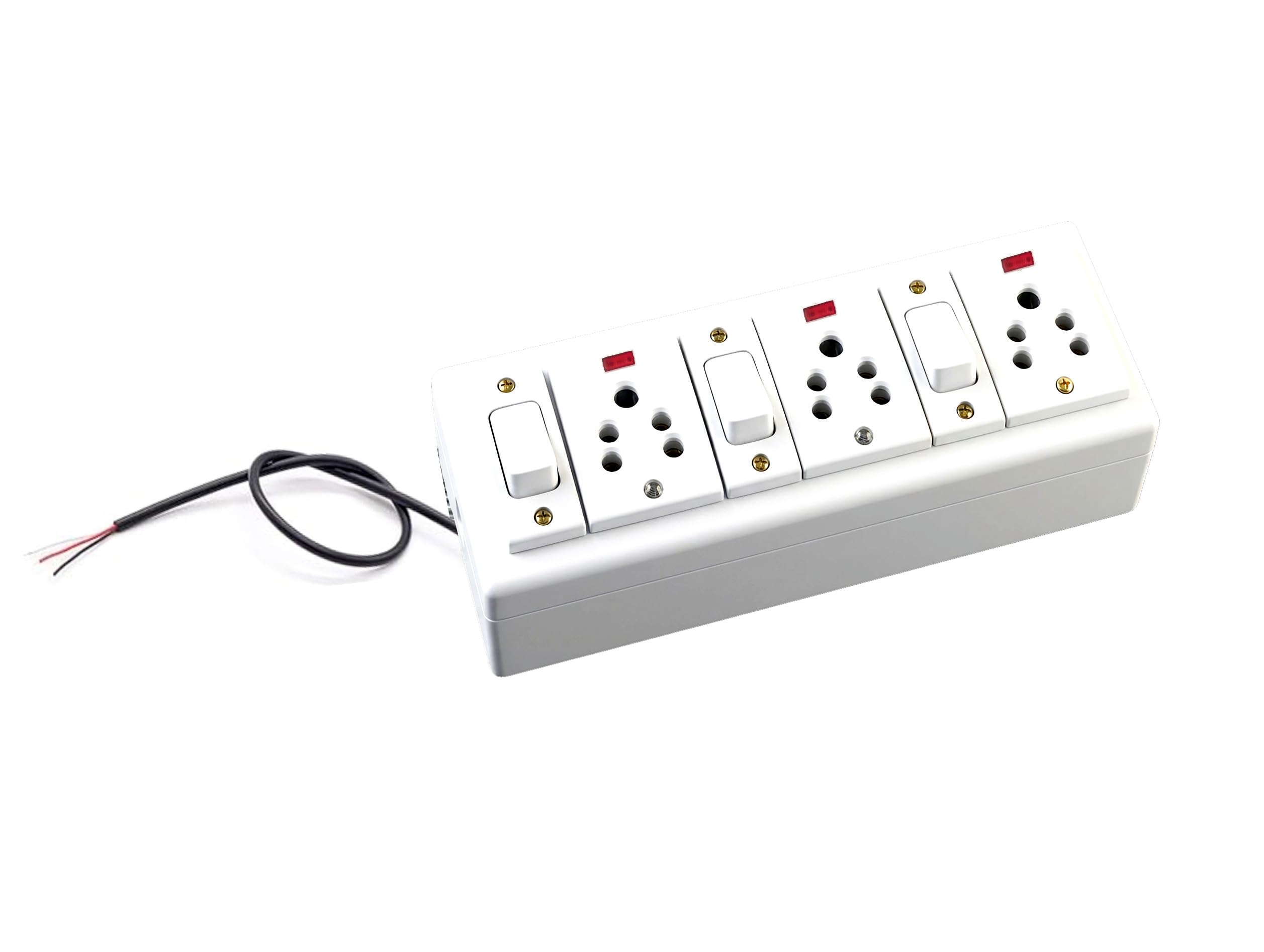 SUNPOWER Heavy Duty Extension Box with Powder Coated Metal Body and Durable Power Cable for Home, Office & Industrial Use (3+3 Power Strip – Pig Tail)-image-20