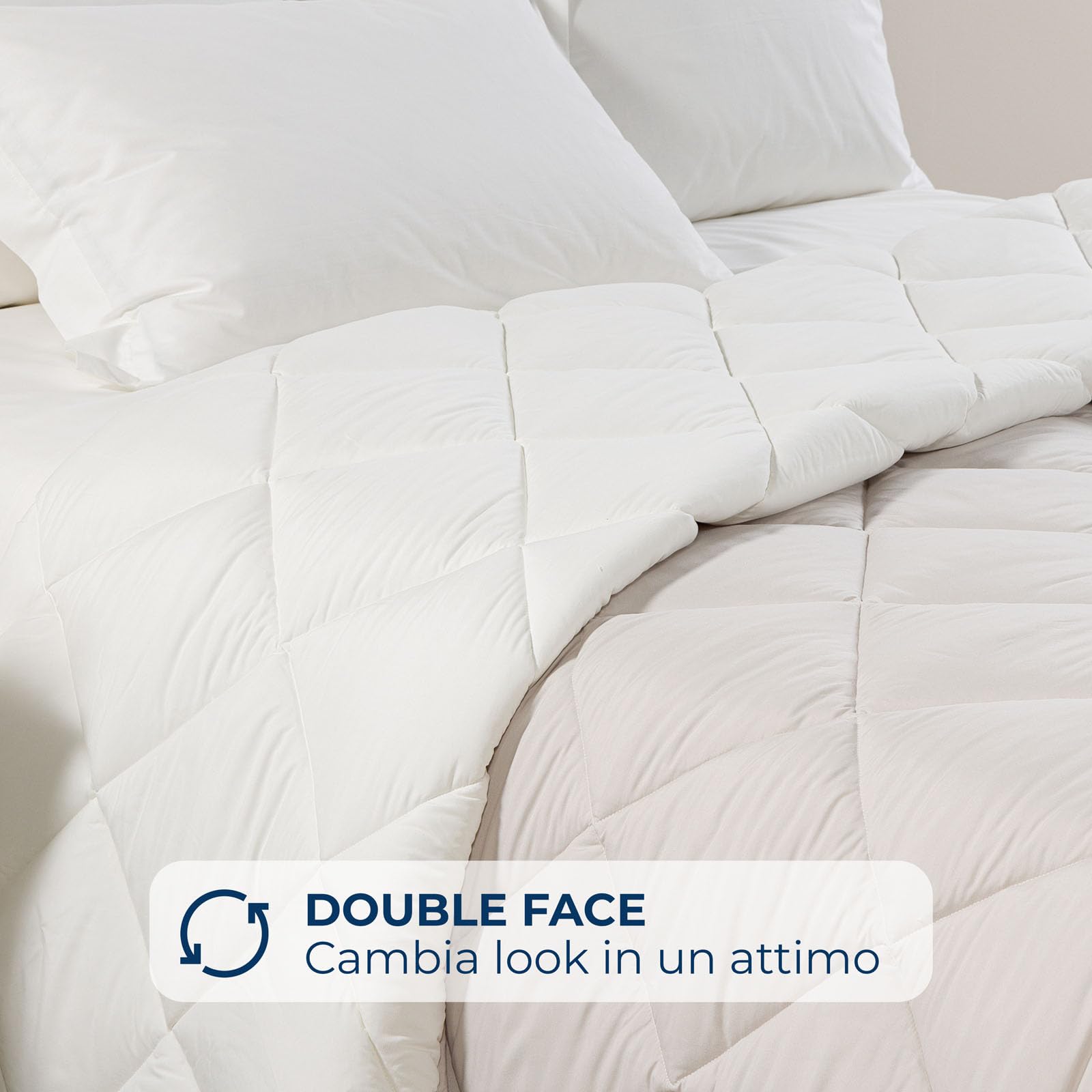Caleffi - Trapunta Invernale Matrimoniale 260x265 in Microfibra, Piumone Matrimoniale Invernale Morbido Avvolgente, Piumino Imbottito Resistente Lavabile, Coperta Trapuntata Anallergica Made in Italy