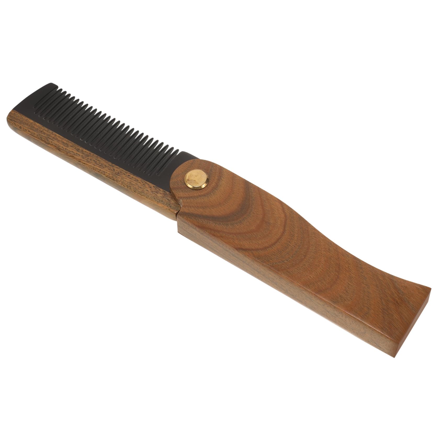 OHPHCALL Men's Beard Comb Wooden Styler Compact Portable Travel-friendly Ox Horn Comb