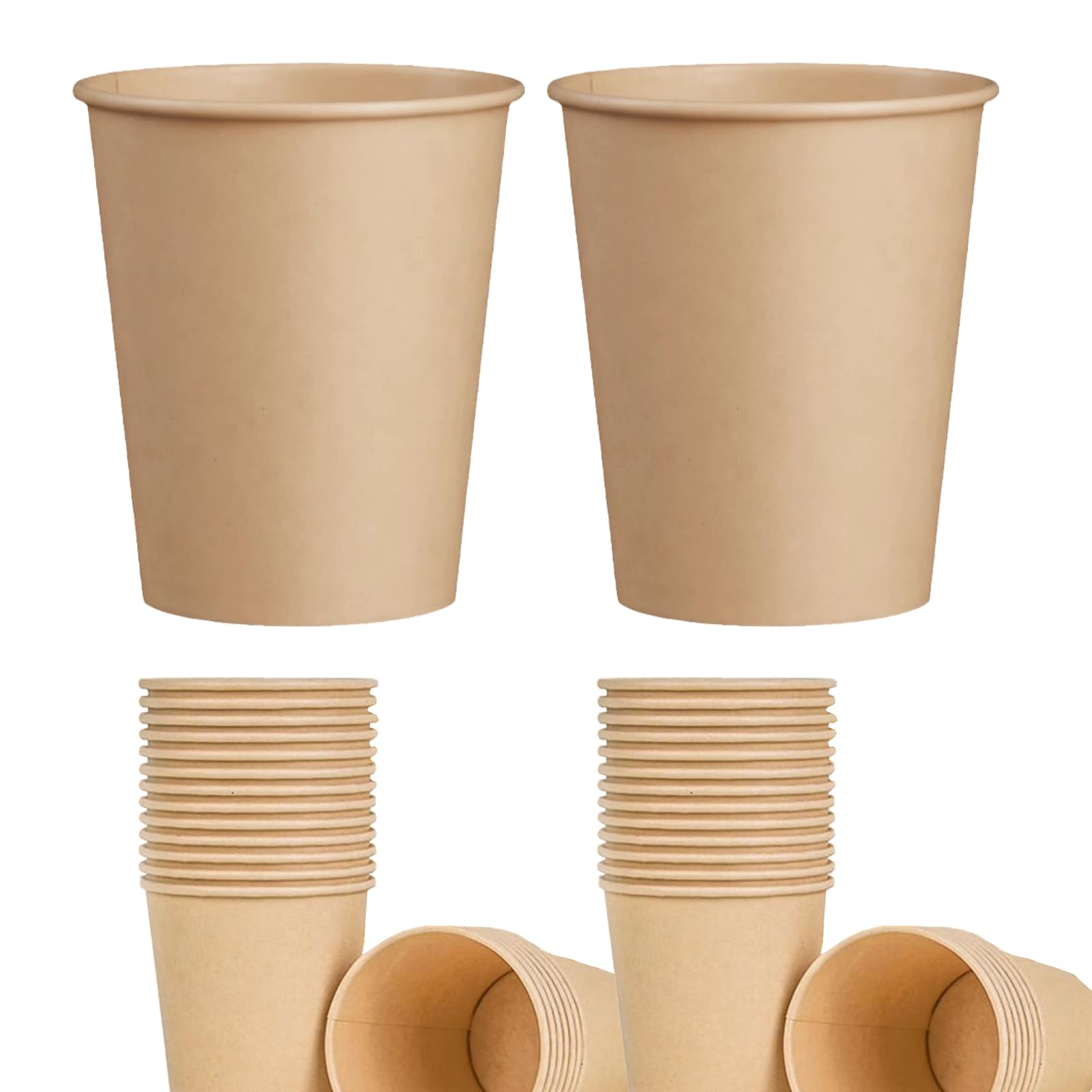 Bamboo Paper Cups, Compostable, Biodegradable, Disposable (230ml, 100 Pack) Eco Friendly, Good for Drinking Coffee, Tea and any Hot and Cold Beverages