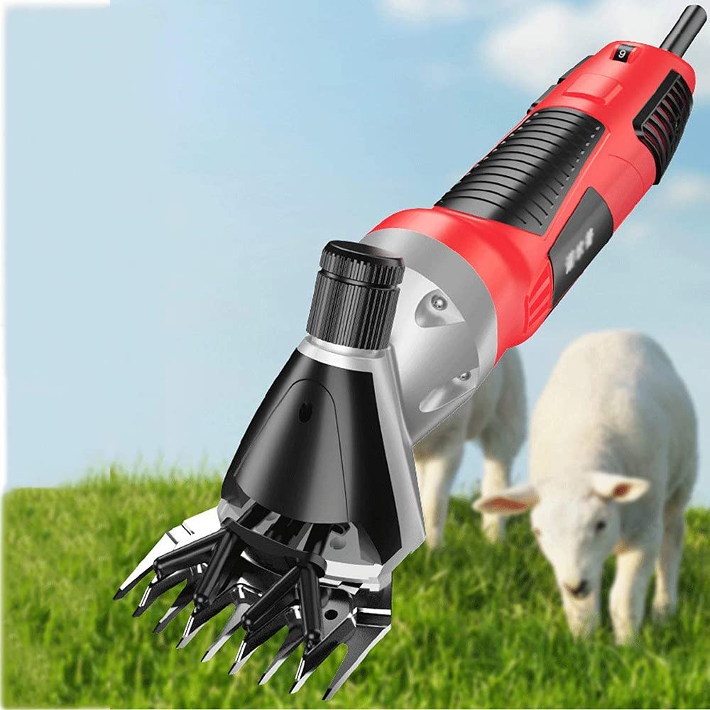 Maquina de Esquilar Eléctrica Ovino 1000W 6 Velocidades Regulables Esquiladora Trasquilar Peladora para Oveja Esquiladora Trasquilar Podadoras de Pelo de Cabra 13 Straight Tooth