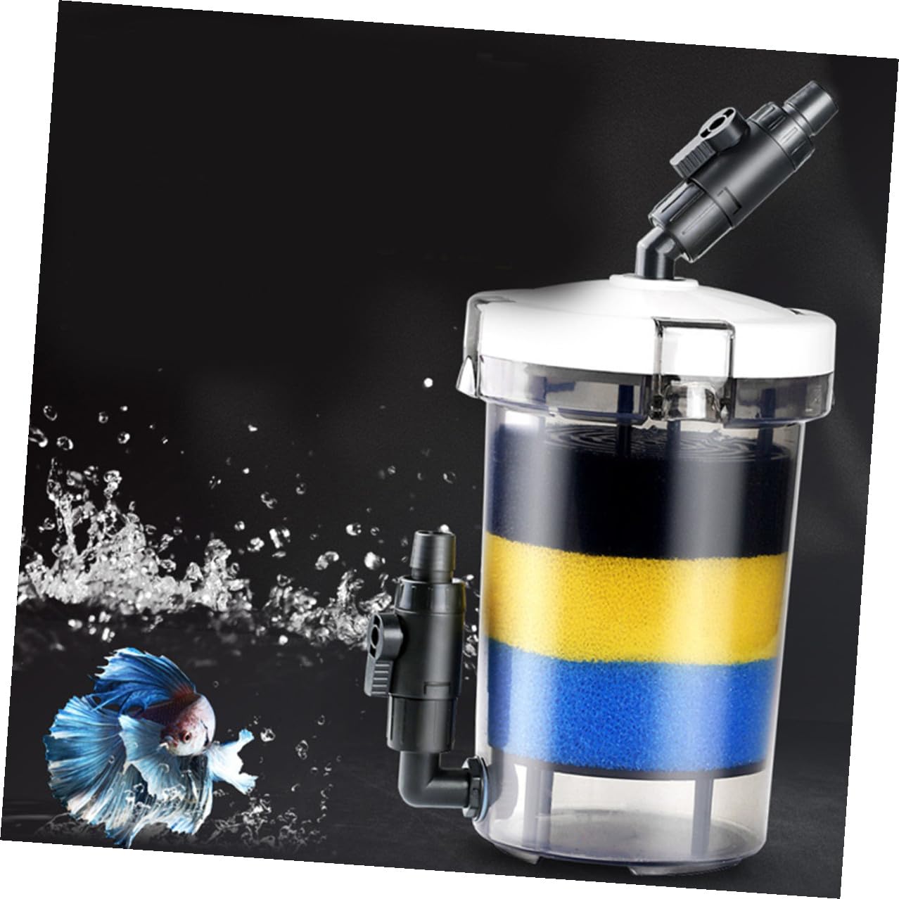 Alasum Leiser Aquarium Filter aus Kunststoff mit 16mm und Auslass Runde Externe Filterbox für Fischbecken Einfache Wartung für Aquarium und Frontgrasbecken