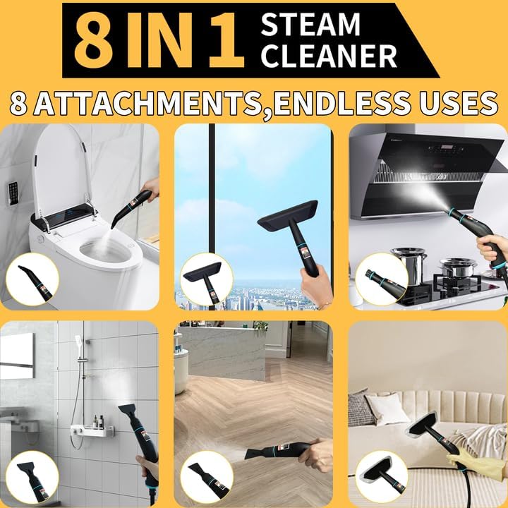 Steam Cleaner, 6 Steam Levels, 42oz Tank & 11 Pieces Accessories, 1500W High-Temperature Steam Cleaner for Home, Steamer for cleaning Car, Tile, Floor - Image 5
