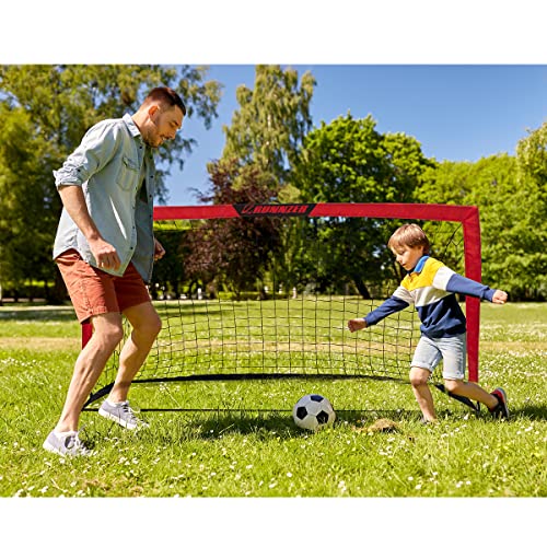 L Runnzer Soccer Nets, Kids Soccer Goal For Backyard, Portable Soccer Nets For Training & Practice With Carry Bag, 6’6'' X 3.3’, 1 Pack, Red #TOP5
