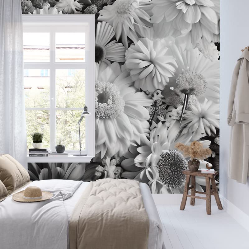 Papier peint repositionnable fleurs blanches amovible 200 x 240 cm - 5