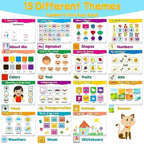 Foayex Toddler Toys for Kids Book - Montessori Toddler Books, Sensory Toys for Autism, Preschool Learning Home School Coloring Book Birthday Gifts for 3 4 5 Year Old Boys Girls 2 61fGttOFkOL. AC