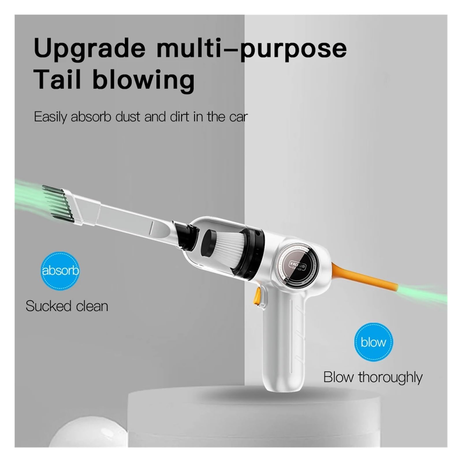 Aspirapolvere Portatile Multifunzione 5000PA Senza Fili Elettrico Ricaricabile USB Pulizia Facile Veloce Vari Scenari(White)