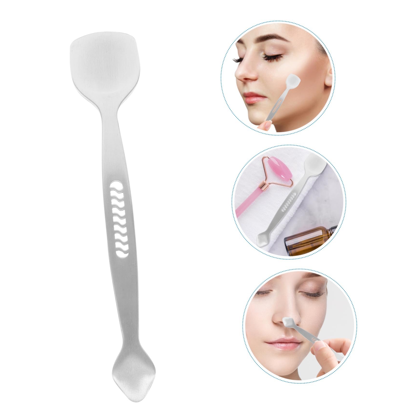 OHPHCALL Blackhead Removal Spatula Double-sided Nose Scraper for Pores Facial Cleaner Stainless Steel Pore Cleaner Tool Skin Scrubber for Face