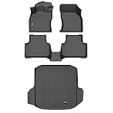 Floor Mats & Cargo Liner Set Fit for 2019-2024 2025 Volkswagen Jetta All Weather Protection TPE Anti-Slip Automotive Full Set Floor Liners VW Jetta Custom Accessories - Black