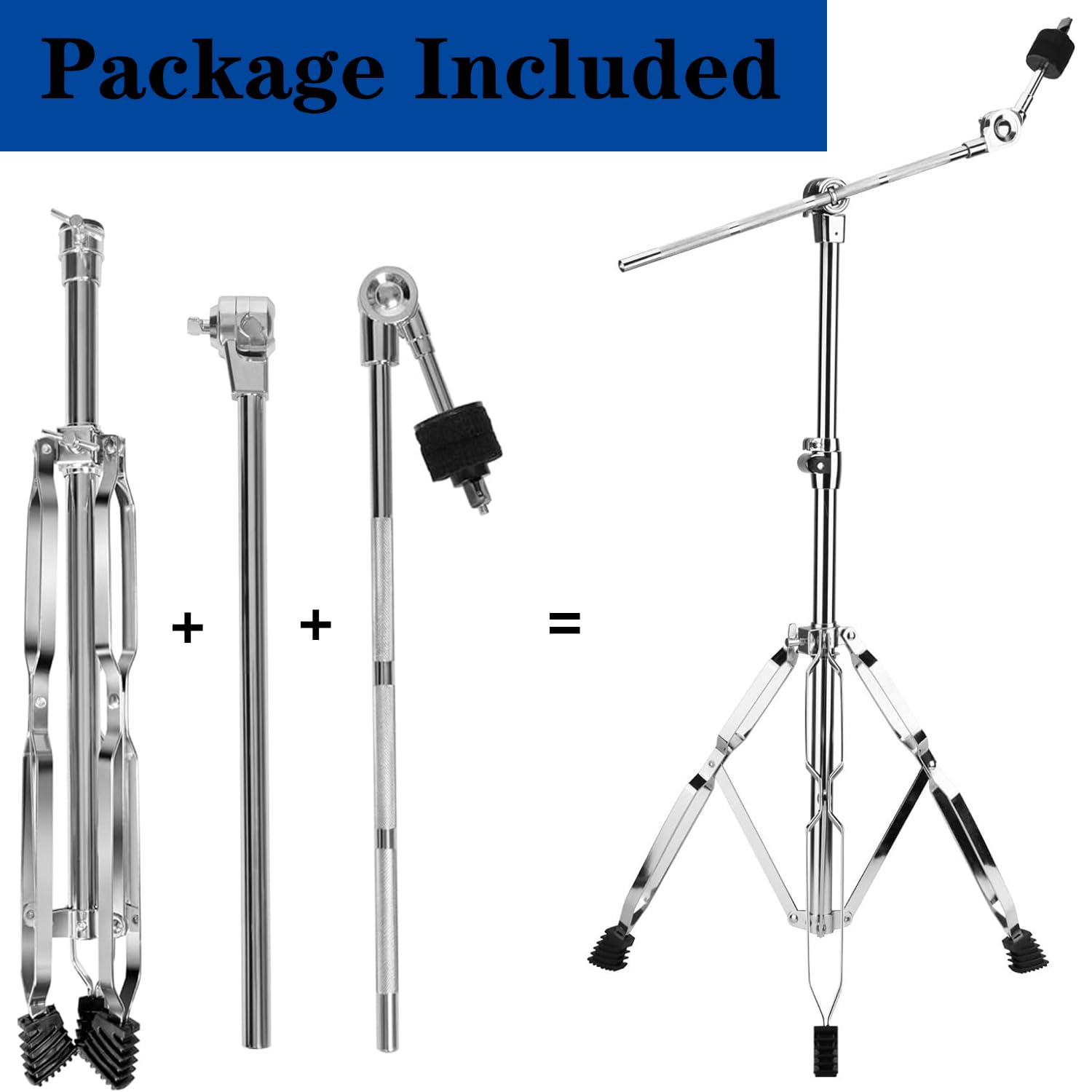 A-xctoe Supporto standard per asta per piatti a doppio braccio regolabile 71,1 - 119,9 cm per batteria Hardware Supporto per percussioni Set di attrezzi per batteria Set di hardware per il montaggio