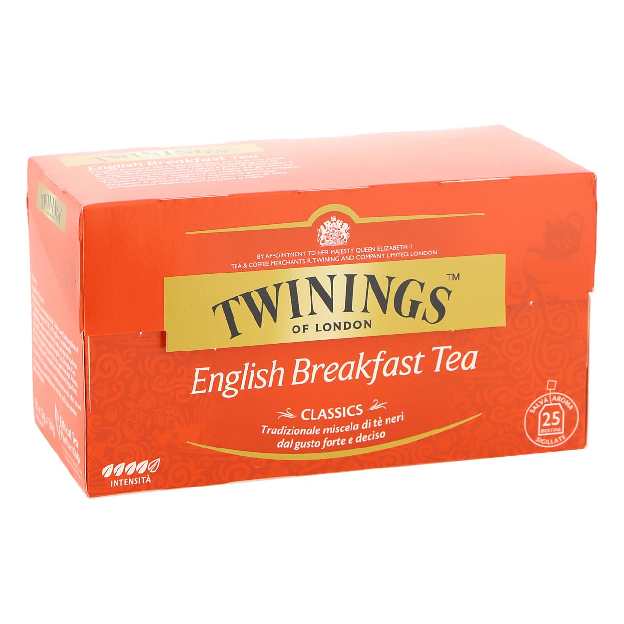 Twinings English Breakfast Tea, 25 Teabags, Premium Black Tea, English Classic Range, Medium Strength, Rich Flavour, 50 gm