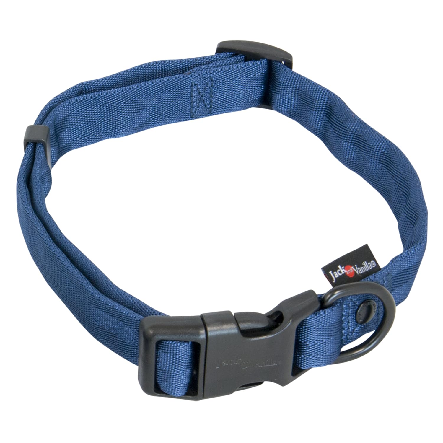 JACK AND VANILLA, Comfort Tube Nylon Dog Collar, Blue, Size 25 mm x 39-65 cm