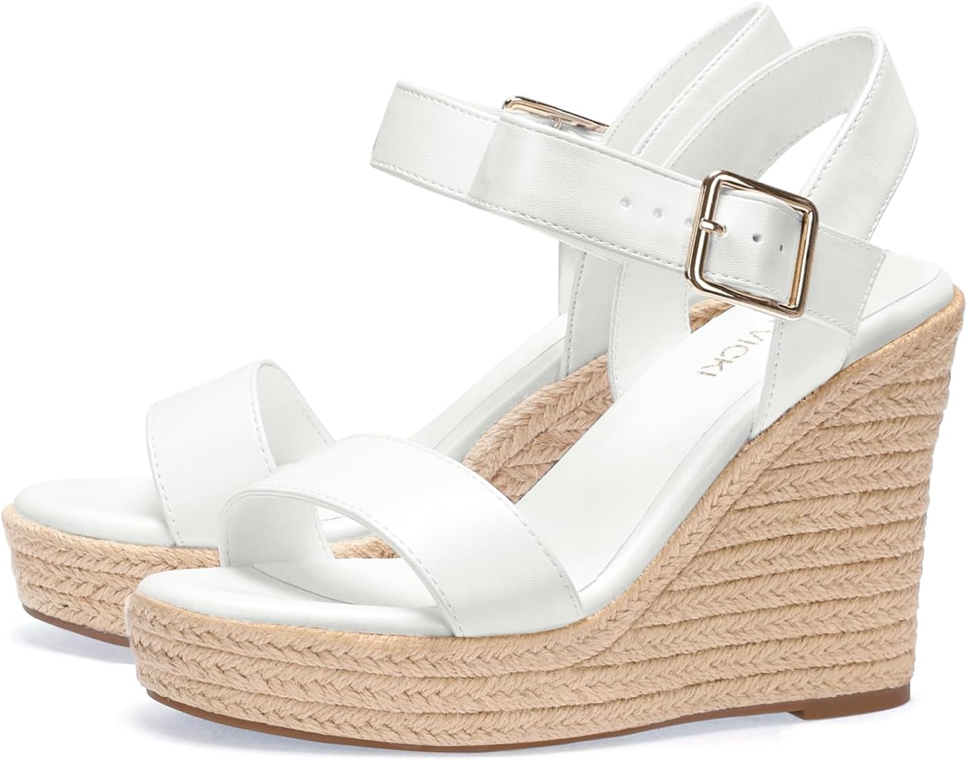 VICKI·VICKI Wedges for Women Platform Sandals Wedge Heels for Sandals Comfortable Summer Espadrille Shoes Ankle Strap&Open Toe