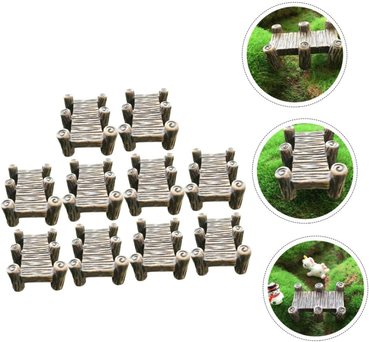 Toyvian 10Pcs Resin Miniature Bridge Decoration for Garden Landscape