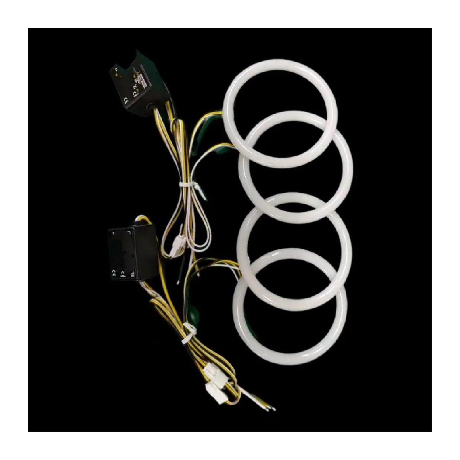 Fari Angel Eyes per auto Per BMW E46 4X Fari Ad Anello Halo A LED Bianchi Chiari In Cotone Occhio d'angelo autos(W 131MMX4)