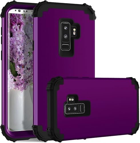 Funda de teléfono para Samsung Galaxy S9 Plus, cubierta dura, a prueba de golpes, silicona suave, híbrida, tres capas, resistente, protección de PC,