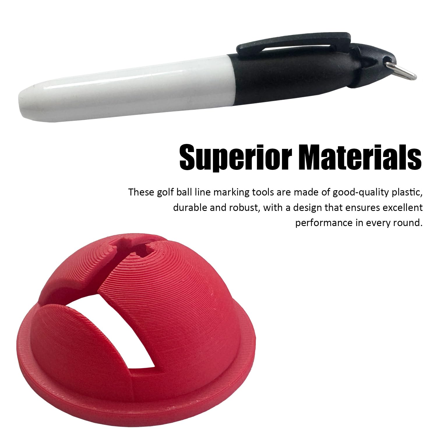 3Pcs Golf Ball Line Marker Tool with Marking Pen, Professional Impact Ball Liner Stencil for Tour Players,Golf Chipping Direction Indicator Accessories for Precision Putting - 4
