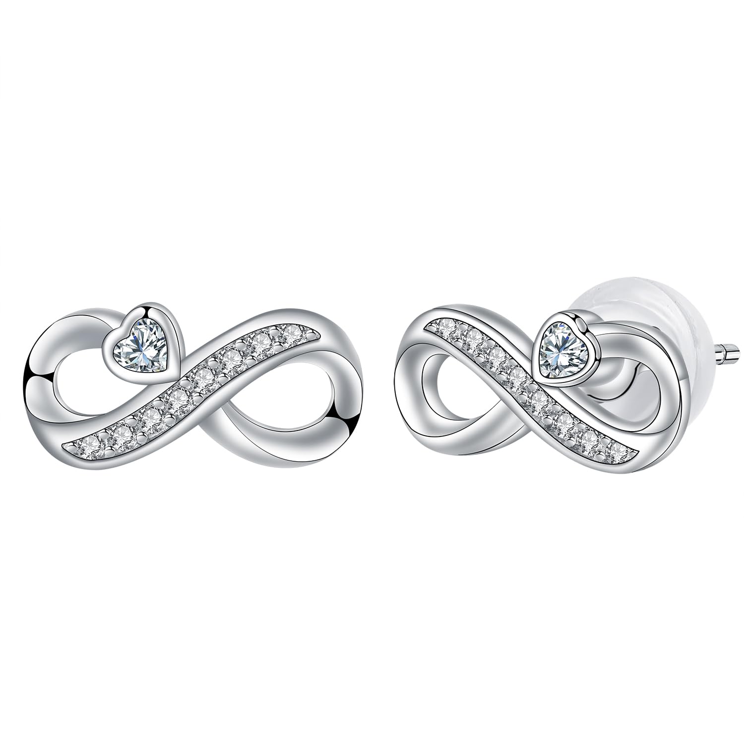 Hifeeled Pendientes Mujer Plata de Ley 925 con 3A Circonia Cúbica,Regalos Originales Para Mujer Amigo
