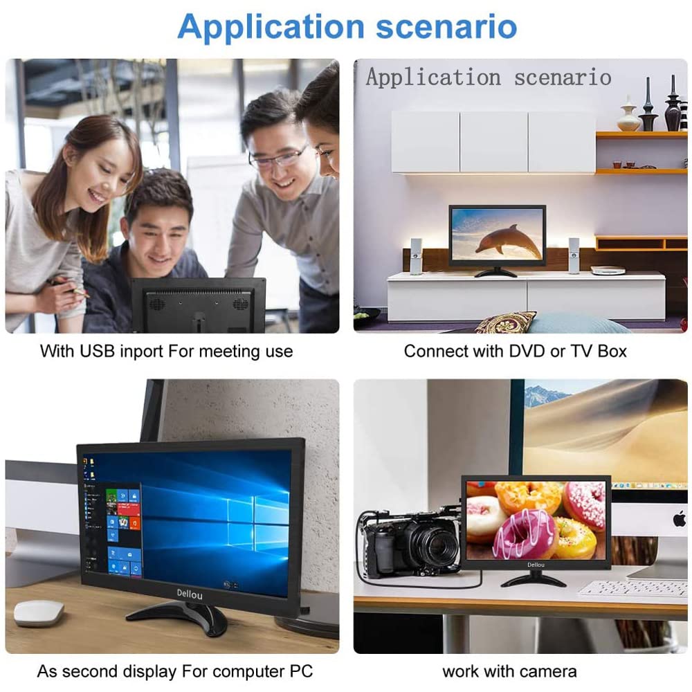 15,6 pollici Monitor CCTV di sicurezza piccolo LCD Telecamera di videosorveglianza Monitor per PC Interfaccia multifunzione HDMI AV BNC USB VGA Ingresso Risoluzione 1366x768 Altoparlante incorporato