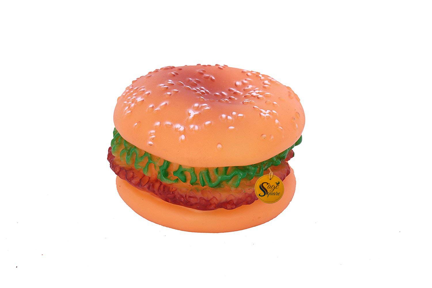 Sage Square Squeaky Vinyl Chew Latex Burger Dog Toy (B08CZRQLXD) Amazon Price History, Amazon Price Tracker
