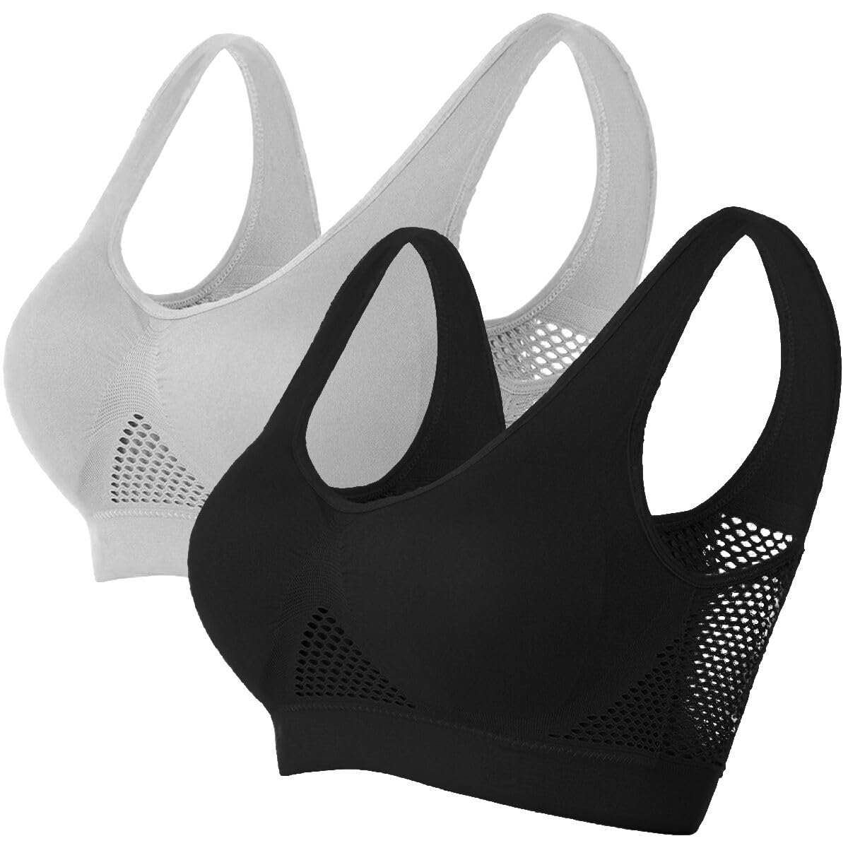 Memoryee Sujetadores Deportivos con Almohadilla para Mujer Impacto Medio Talla Plus para Pechos Grandes Push Up Sin Costuras Transpirable para Yoga Correr Top Corto