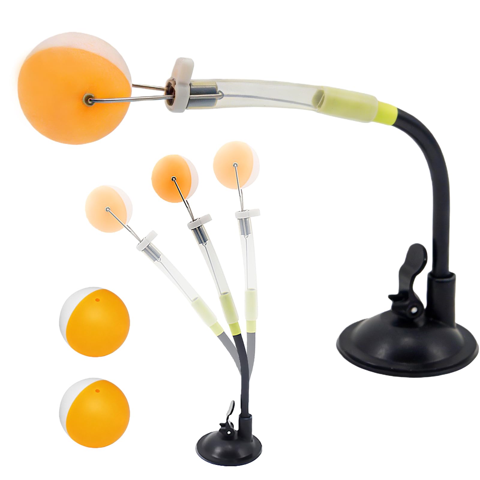 BAIFULAI Pong Ball Trainer regolabile in PVC: Fixed Rapid Rebound Pong Ball Clip con 2 sfere in rame, robot da allenamento professionale per giocatori di ping pong per interni ed esterni