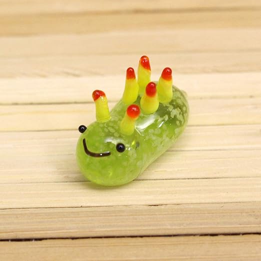 Amazon Co Jp フォーカート 置物 グリーン 幅 mm かわいい 手作り ガラス細工 光る ウミウシ Ckk431 ホーム キッチン