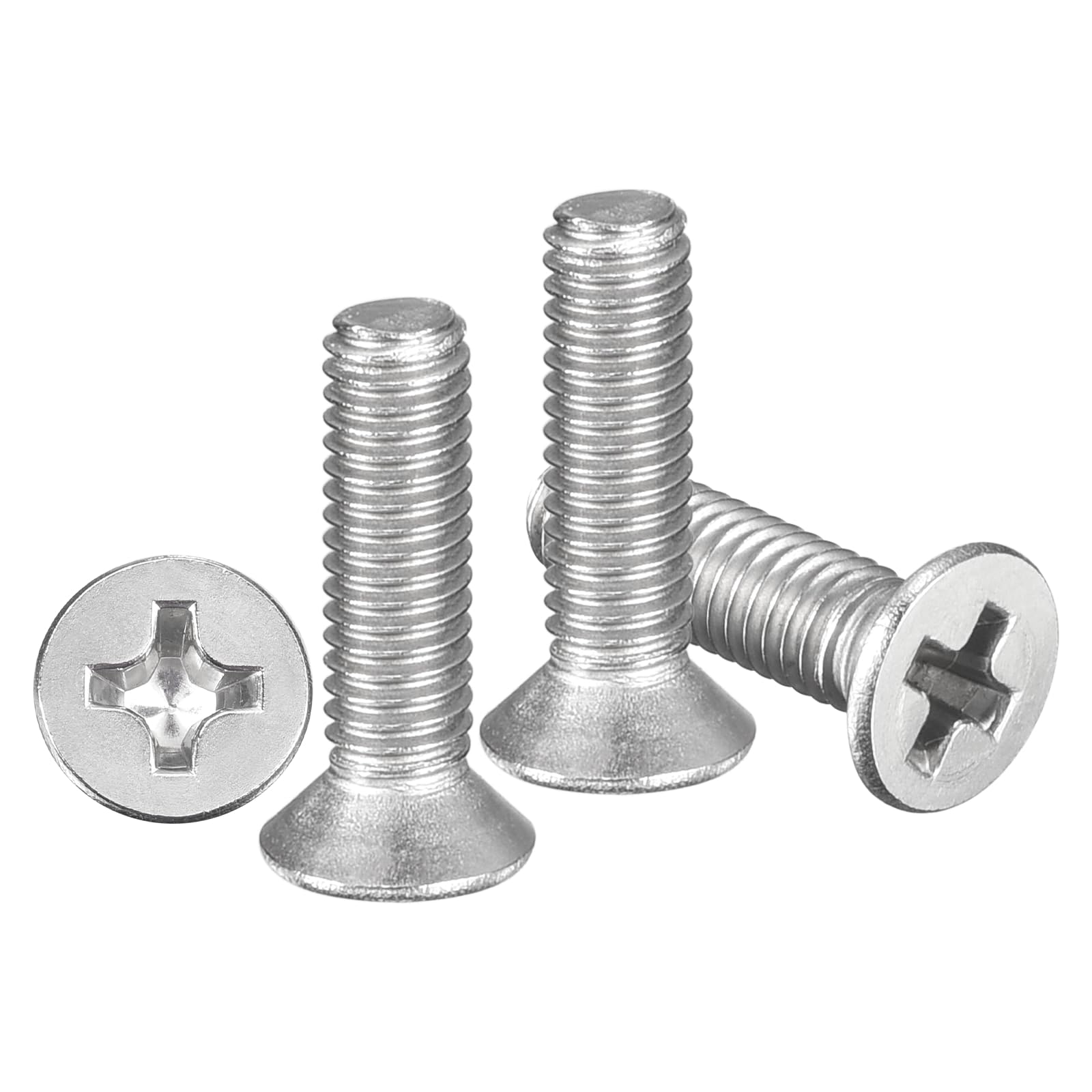 METALLIXITY Phillips Flat Head Machine Screws Bolts (M3-0.5x10) 300Pcs, Stainless Steel 304 Countersunk Cross Screws - for Household Indoor Maintenance Installment DIY, Silver โ image 1