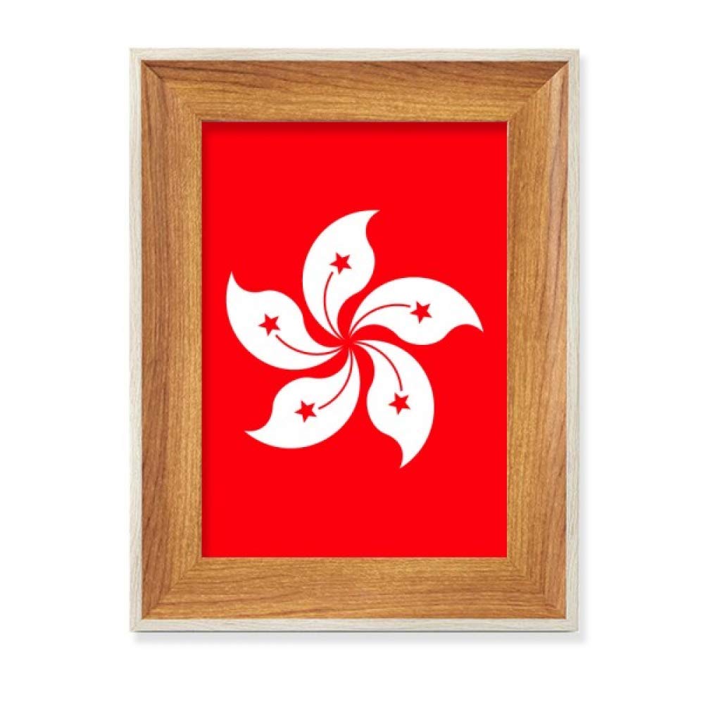 Cadre photo bois Hong Kong drapeau regional tableau art peinture