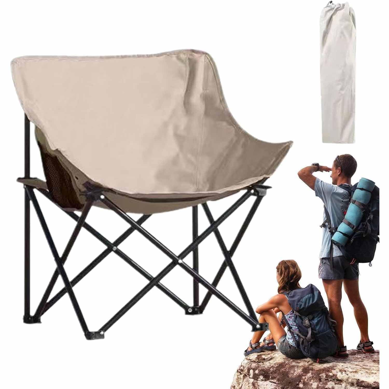 SIMESTICH High Back Moon Chair – Oversized Folding Saucer Chair with Padded Cushion, Heavy-Duty Steel Frame & Carry Bag Portable Lounge Chair for Indoor & Outdoor Use (Camping, Dorm, Patio)-image-42