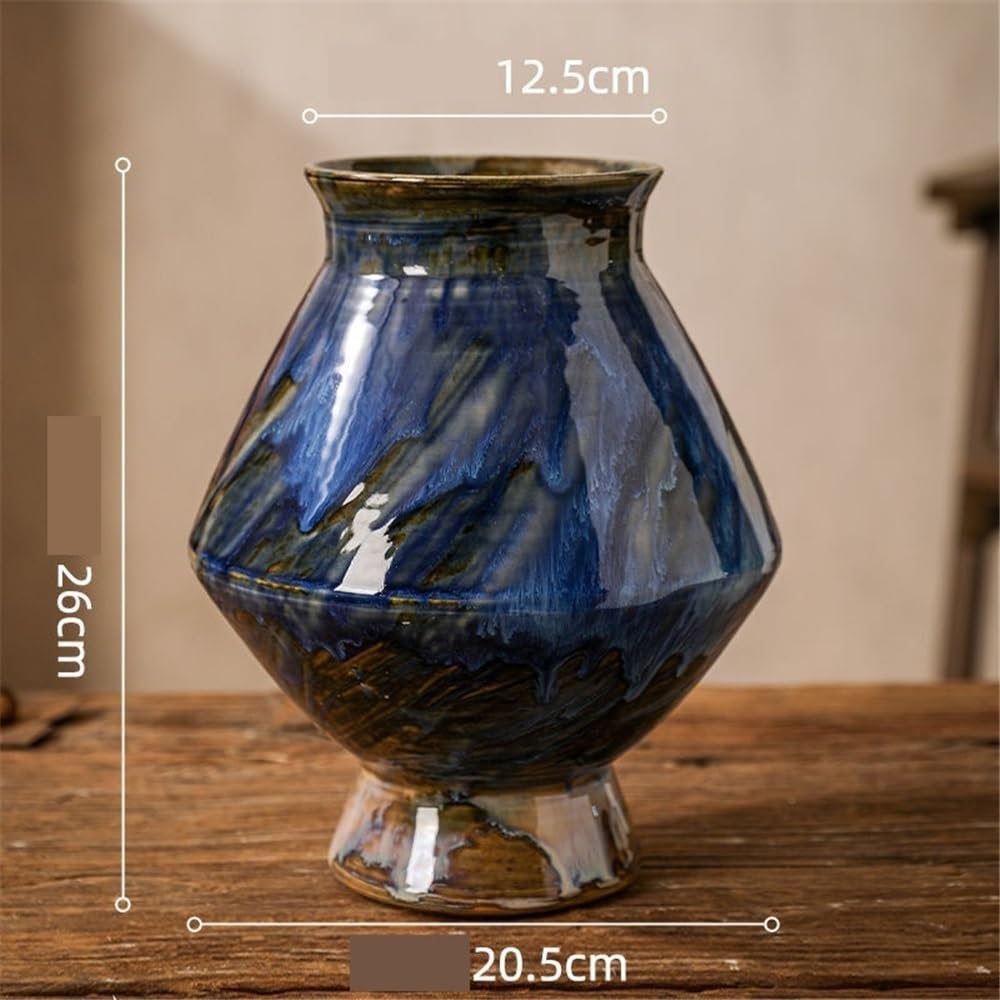 Sadzarki do kwiatów Powierzchnia Unikalna Szkliwiona Domowa Retro Chińska Ceramiczna Doniczka, Dekoracja Przedpokoju Salonu