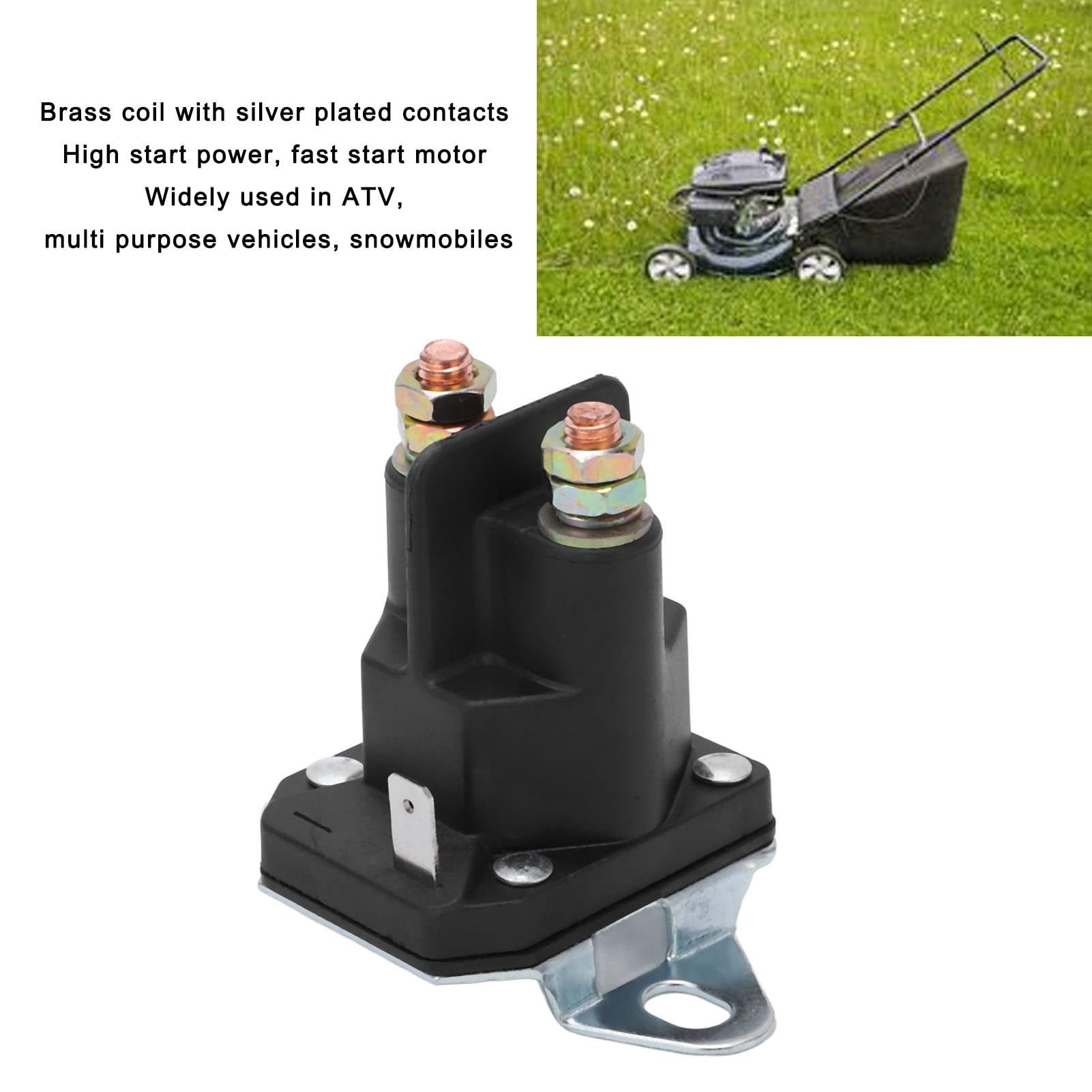 Relé de Cortacésped Relé de Conmutación Magnética Relé de Solenoide de Arranque de Motor Accesorios de Cortacésped para Tractor de Jardín ATV Moto de Nieve 12V