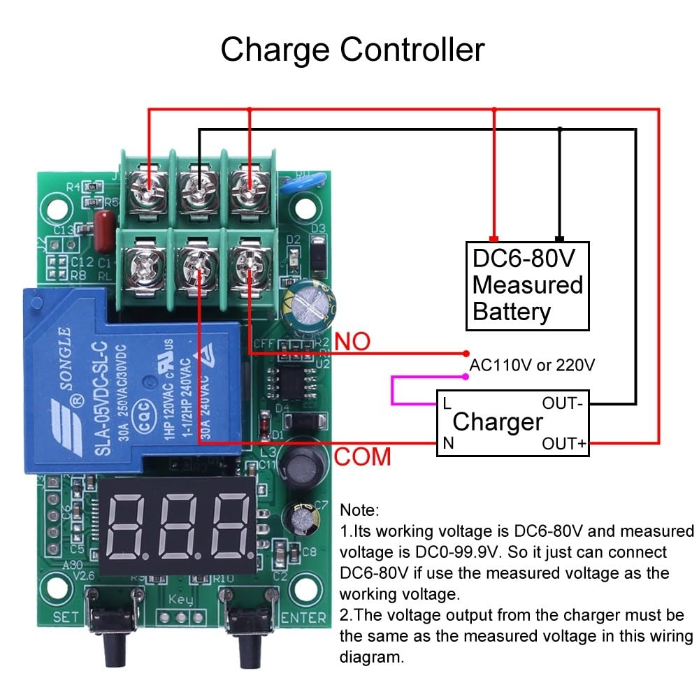 Módulo de monitoreo voltaje CC 0-99.9V, módulo de relé potencia controlador interruptor relé retardo programable protector batería