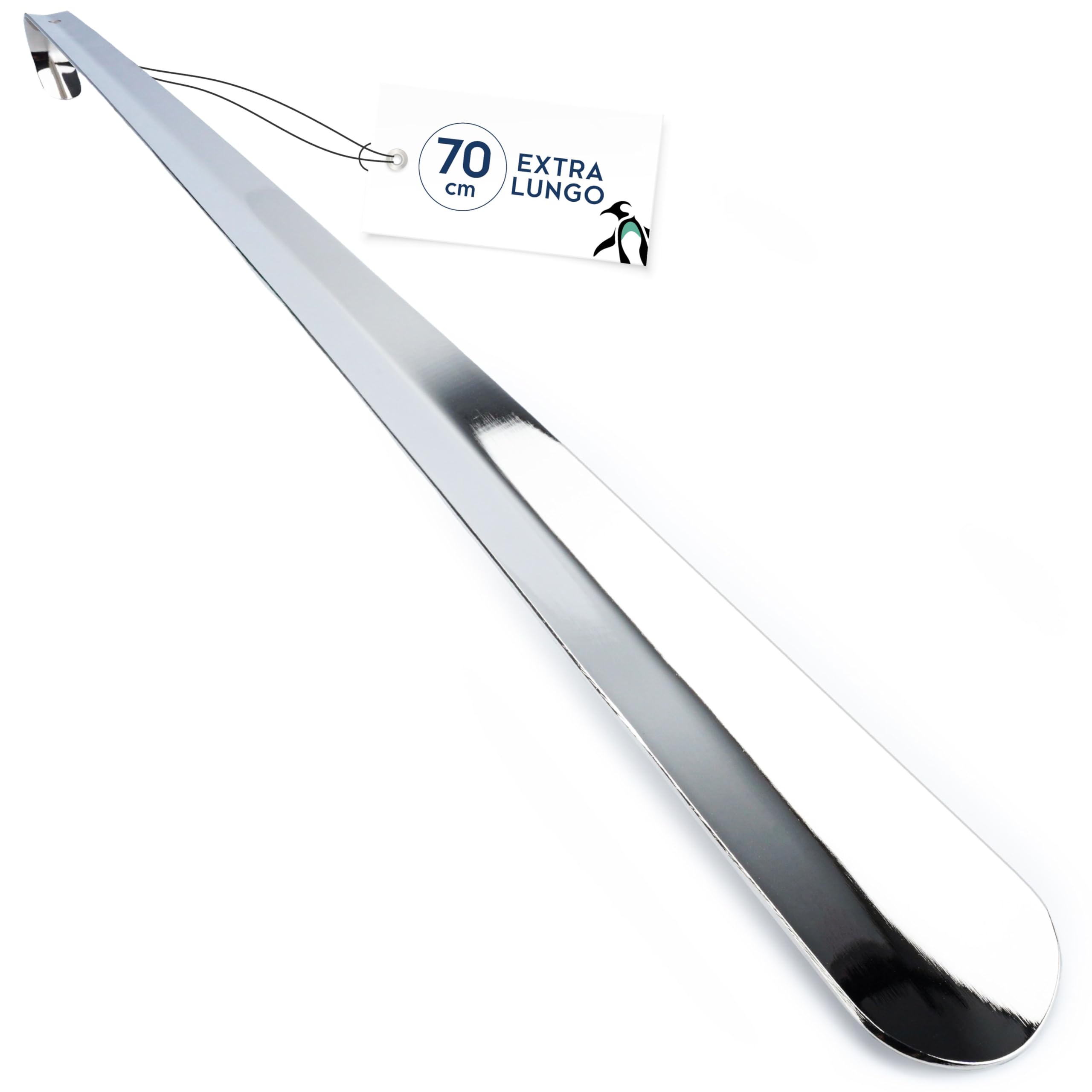 biped calzascarpe in metallo lungo 70 cm – calzante in acciaio inox con gancio per appenderlo – calzascarpe robusto ed elegante in metallo di alta qualità z2792(1 unità)