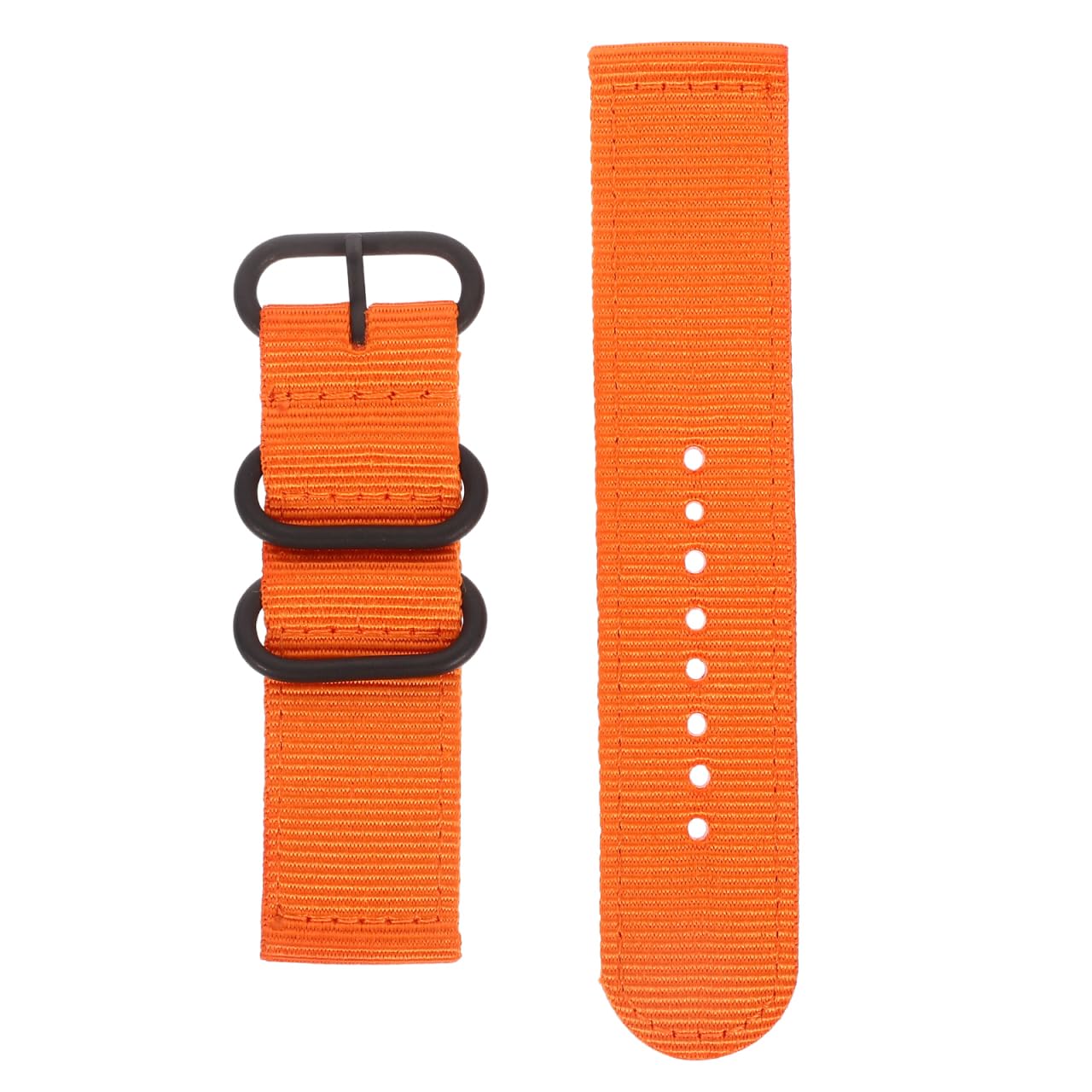 24mm Nylon Watch Strap : Two-Piece Adjustable Watch Band with Buckle - Orange Replacement Wristband for Men and Women