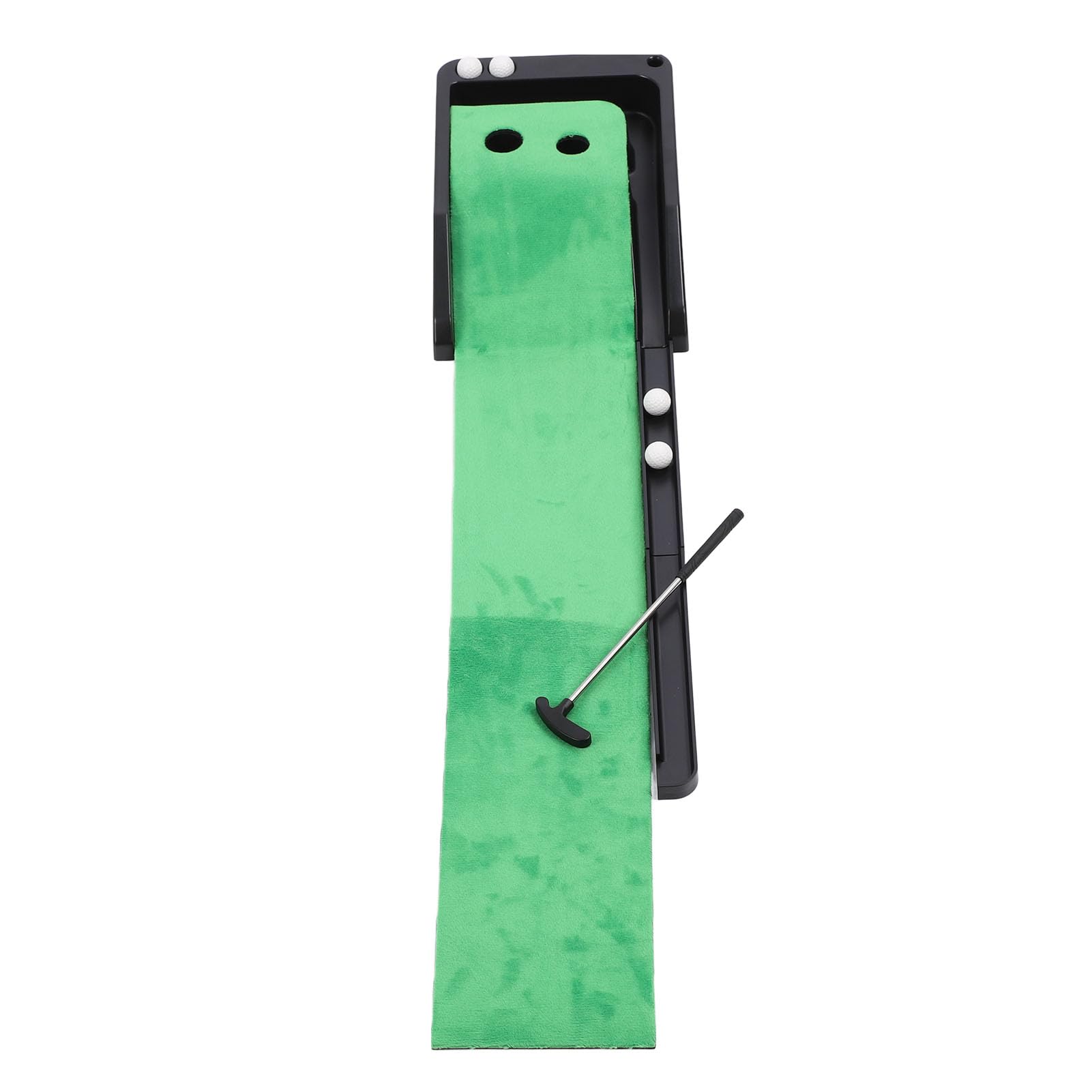 Desktop Putter Trainer Automatic Return Tracks Rubber Base Ball Putting Practice Set for Home Office Use
