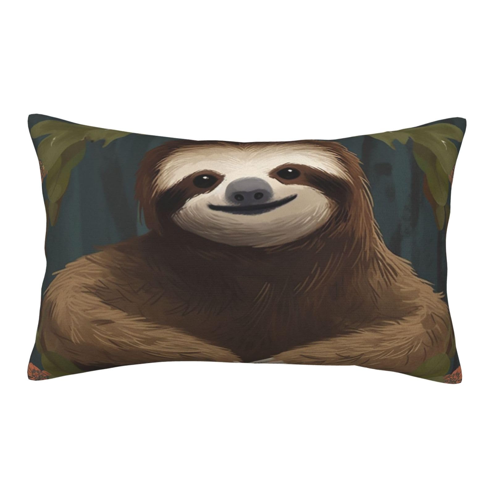 Velvet Pillowcases 14"x20" Ultra Soft Breathable Pillow Cases, Luxury Fuzzy Throw Pillow Covers with Zipper, Sloth Pillow Shams All Seasons Decorative Cushion Cases for Couch