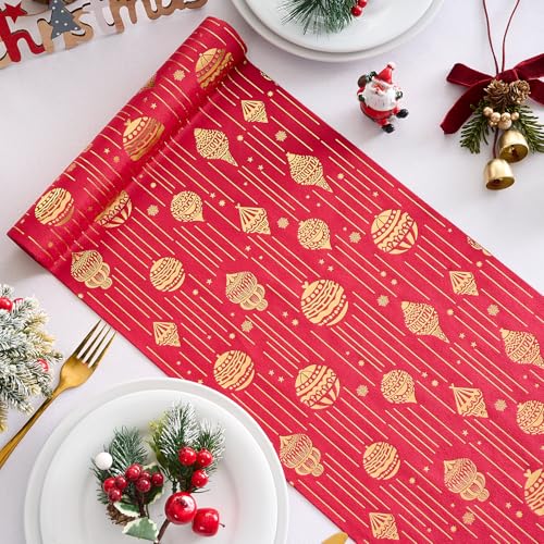 Tischläufer Weihnachten Rolle Rot Läufer Tisch Gold Glänzend...
