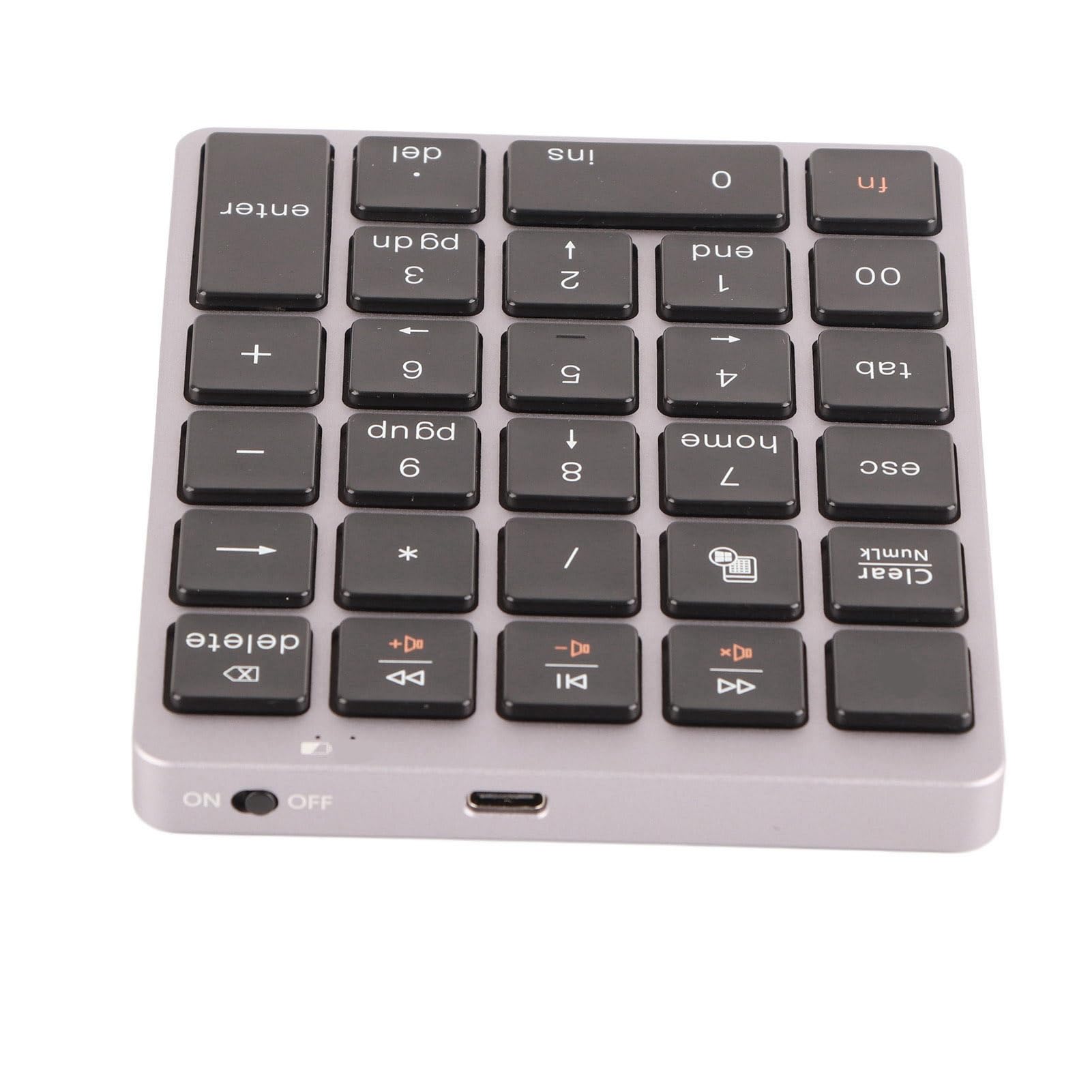 Tastierino Numerico Meccanico Bluetooth Ergonomico e Portatile per Uso Ufficio Design in Alluminio a 28 Tasti
