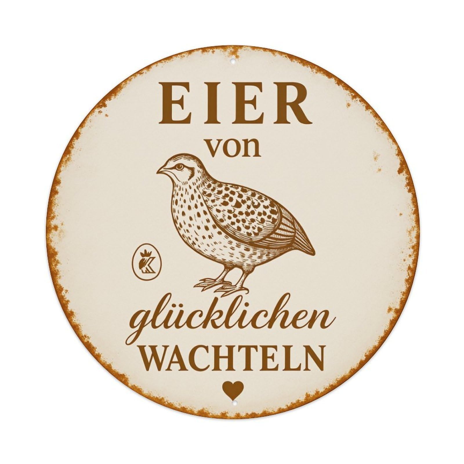 Eggs From Happy Quails Round Tin Sign Retro Metal Sign for Cafe Bar Pub Home Game Room Gym Club Wall Decoration Vintage Metal Poster 8x8 Inch