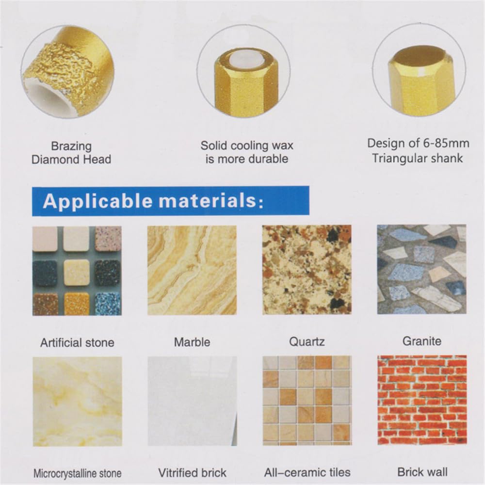 Wiertło diamentowe do wiercenia na sucho Otwornica Wiertło diamentowe lutowane próżniowo do wiercenia na sucho Płytki ceramiczne Granit Marmur 6-85 mm(42mm)