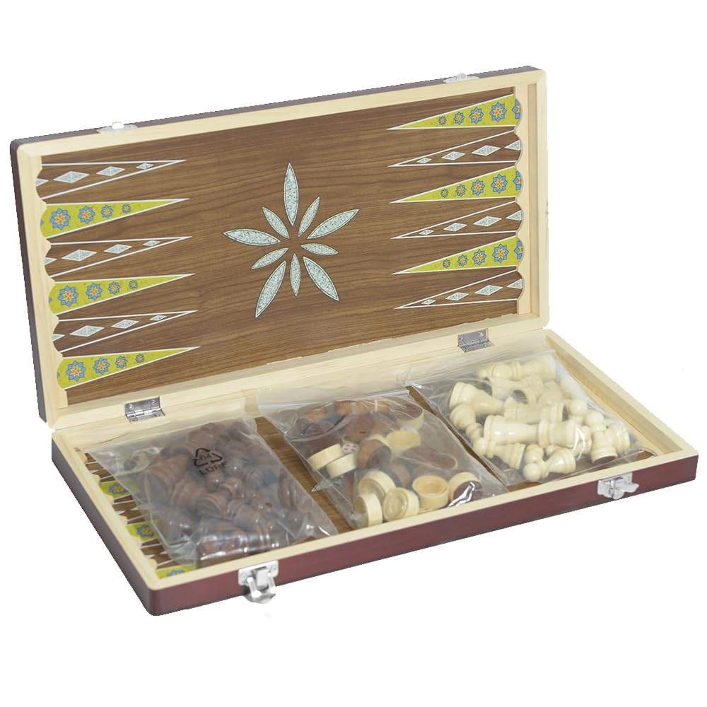 Magnifique Jeu d'échecs en Bois 3 en 1 fabriqué à la Main échecs