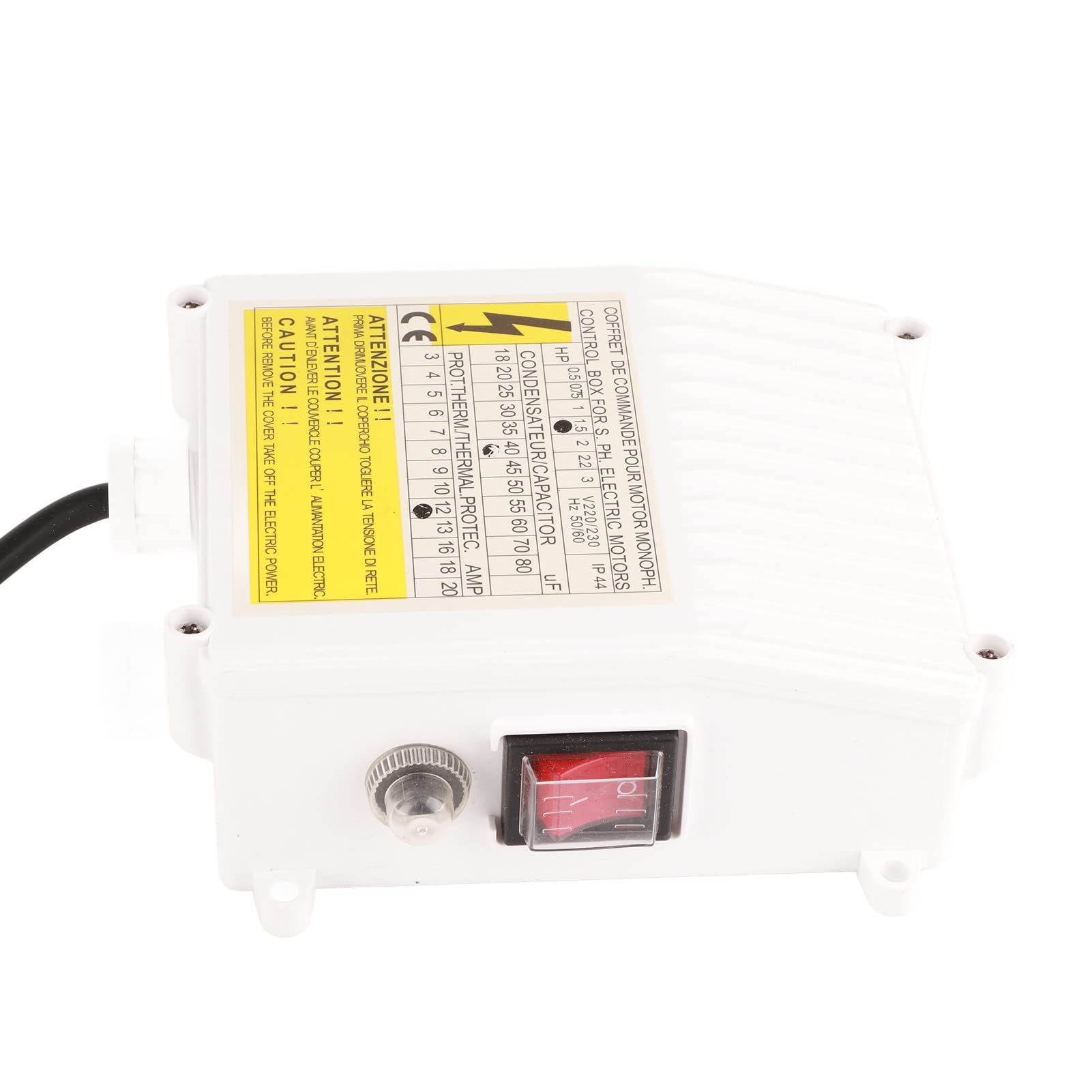 Scatola di Controllo della Pompa per Pozzi Profondi, Scatola di Controllo Esterna della Pompa Sommergibile Controller Interruttore Automatico di Protezione Termica (1100 W Spina