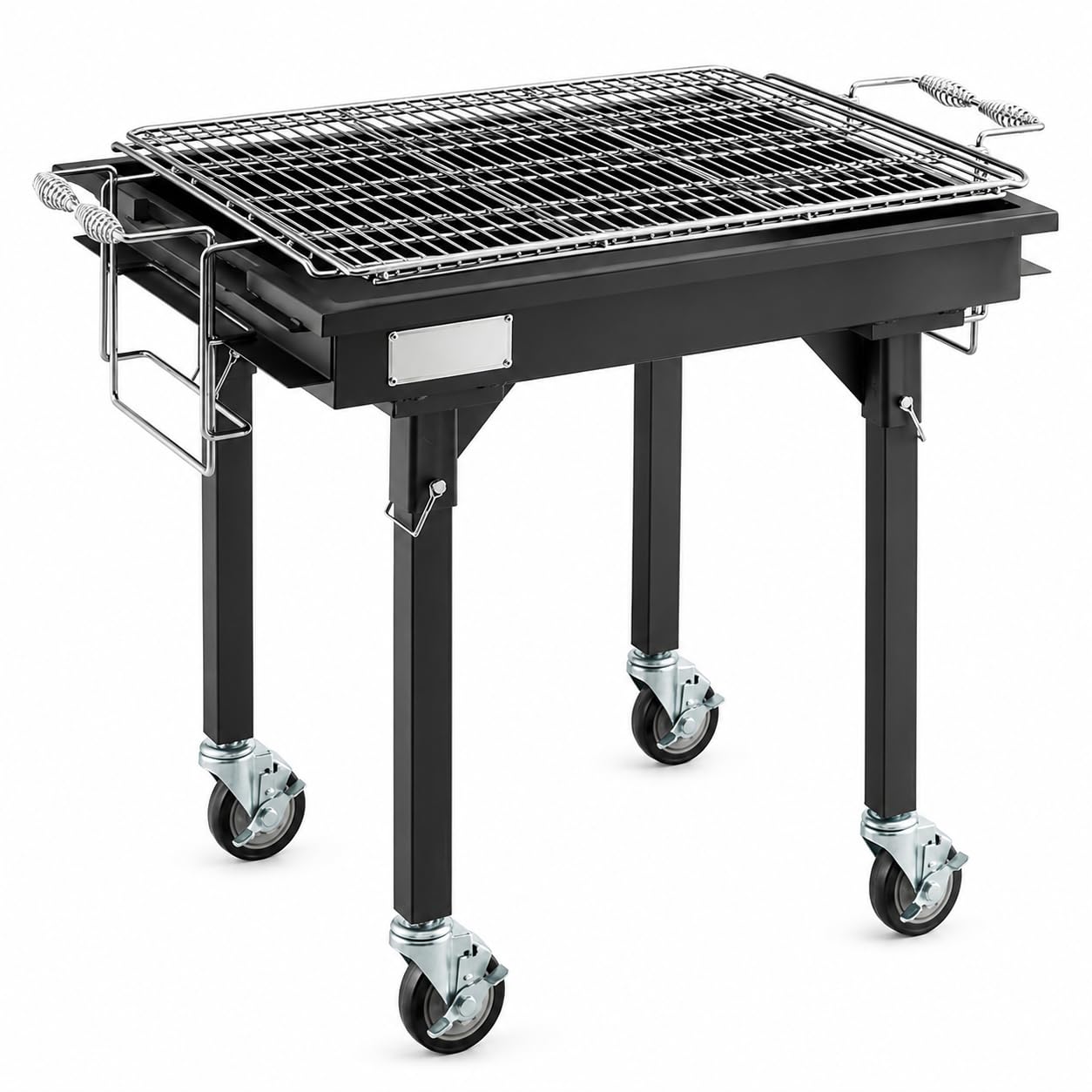 30-Inch Heavy-Duty Steel Charcoal Grill with Adjustable Grates by Glownary – Stainless Steel, Model 304ss-48lp