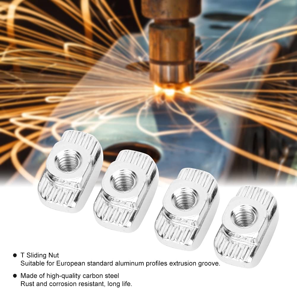 FLEXMAN 100Pcs T Sliding Nut, European Standard T Nut 30T Threaded T Sliding Nut for Aluminum Profiles (M6)